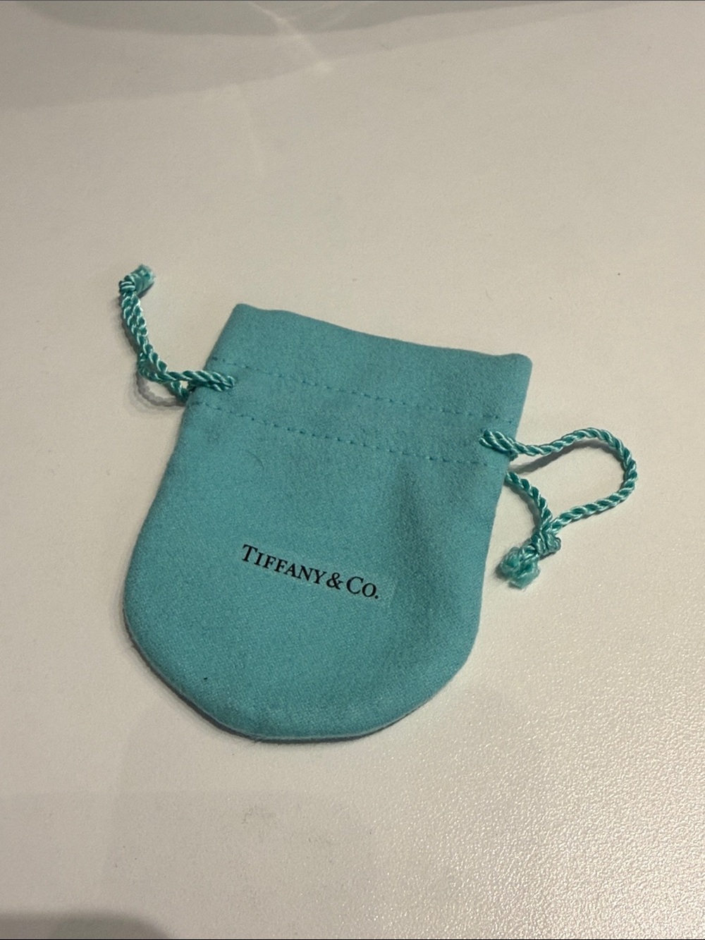 Tiffany & Co. signature robin's-egg blue velvet drawstring pouch